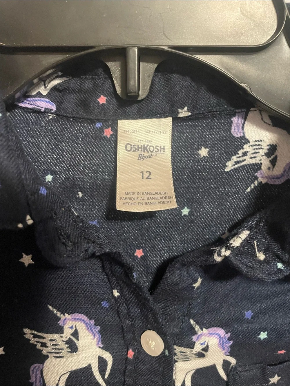 OshKosh B'gosh Navy Unicorn Button-Front long shirt